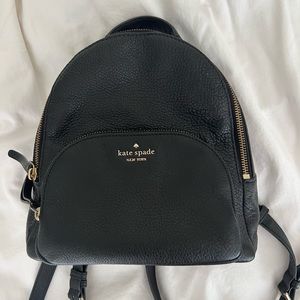 Kate Spade black mini leather backpack